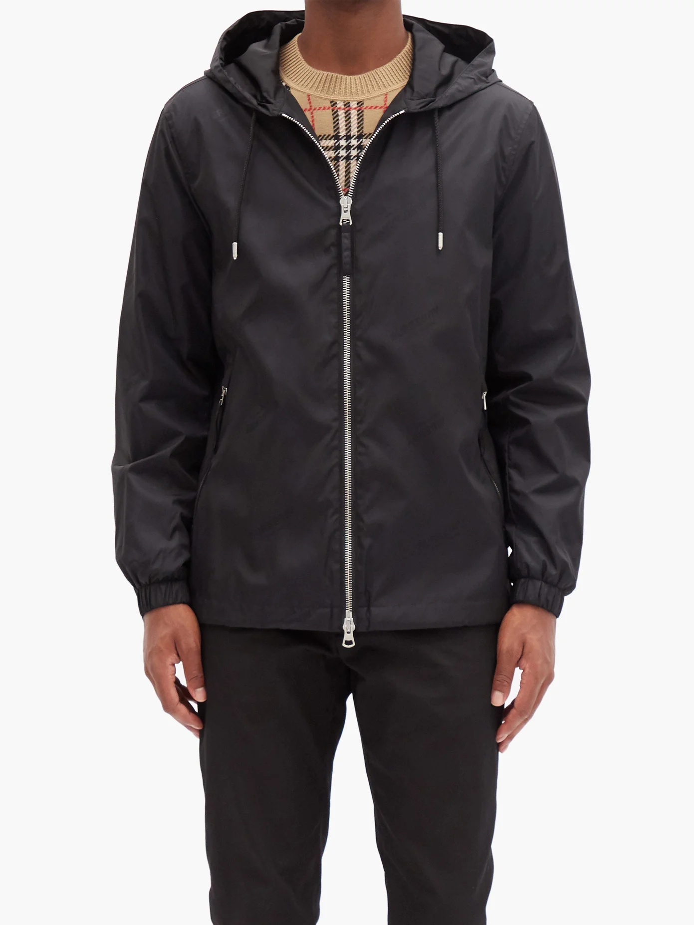 Stretton logo-jacquard shell hooded jacket - 6