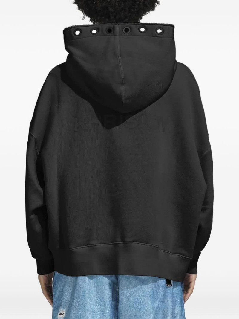 Khrisjoy eyelet-embellishment hoodie outlook