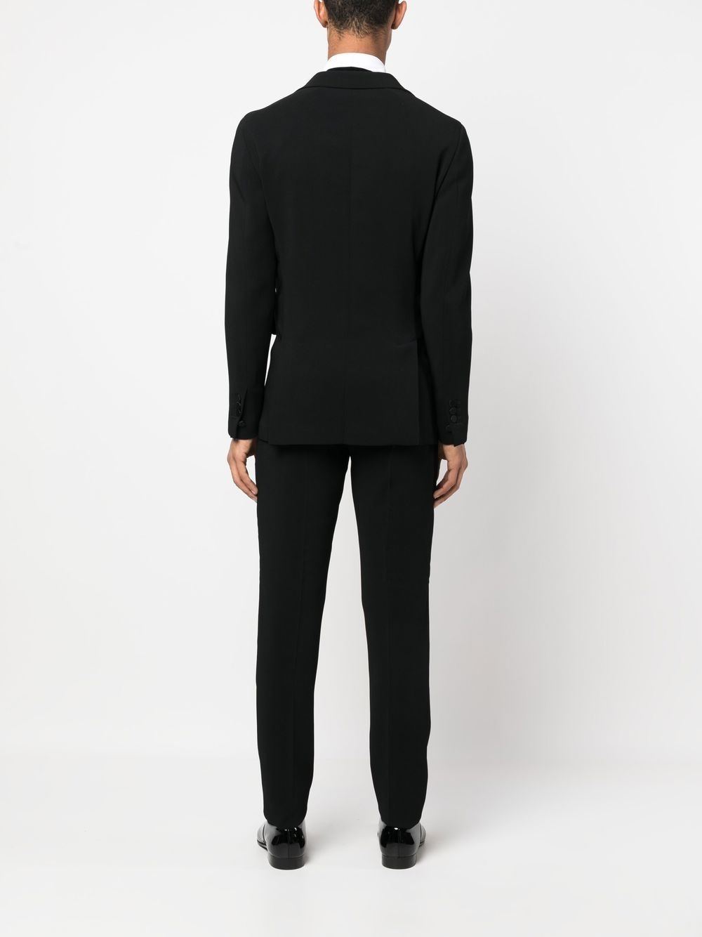 silk-trim two-piece suit - 4