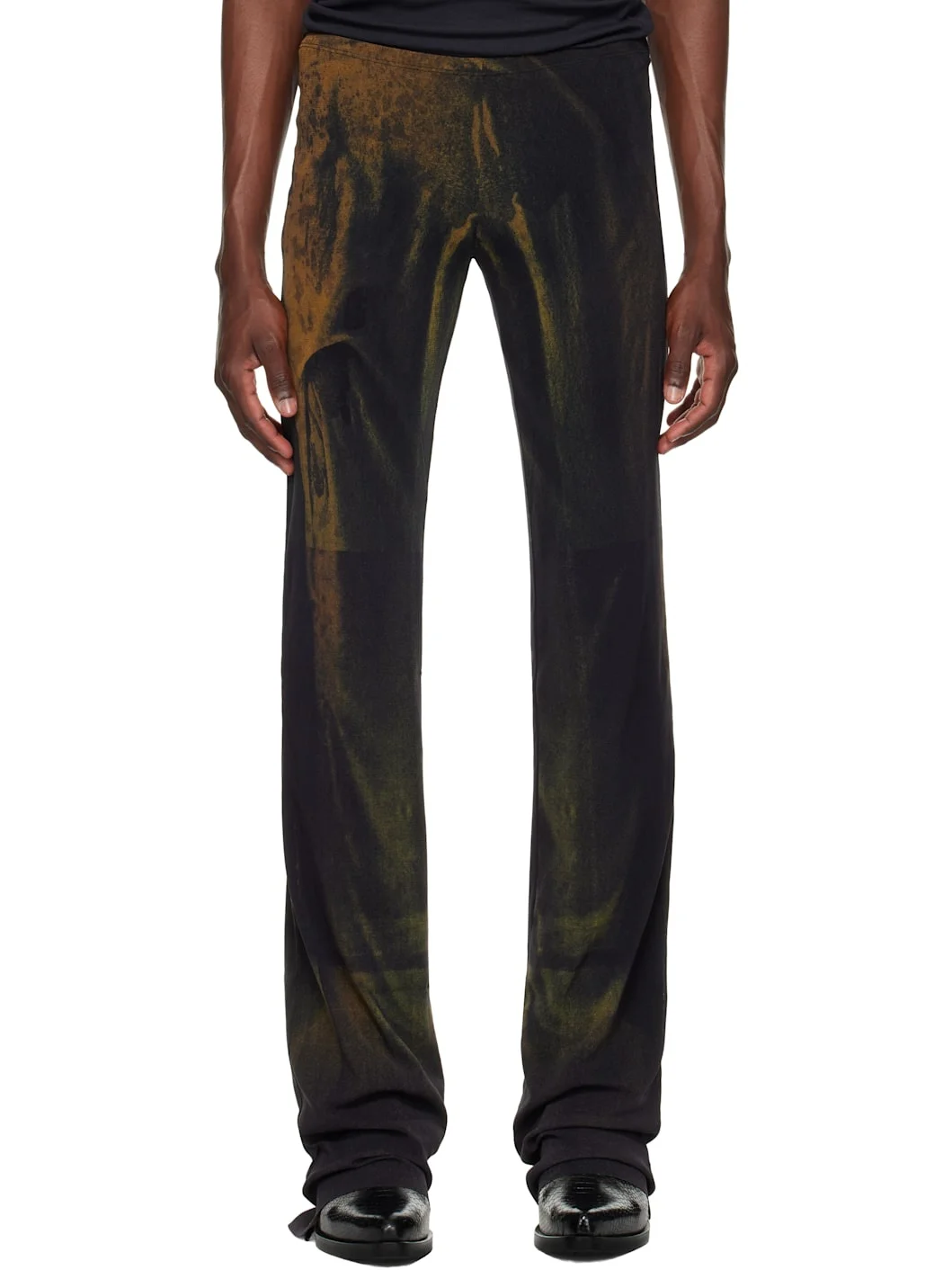 SSENSE Exclusive Khaki & Black Mesh Printed Water Sweatpants - 1