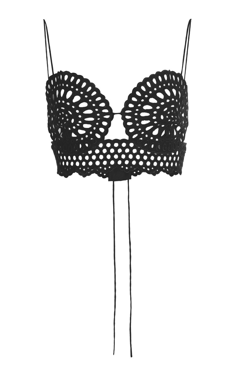 Crocheted Cropped Top black 1