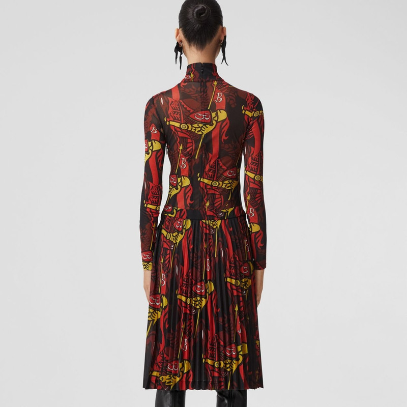 EKD Print Jersey Funnel Neck Dress 4