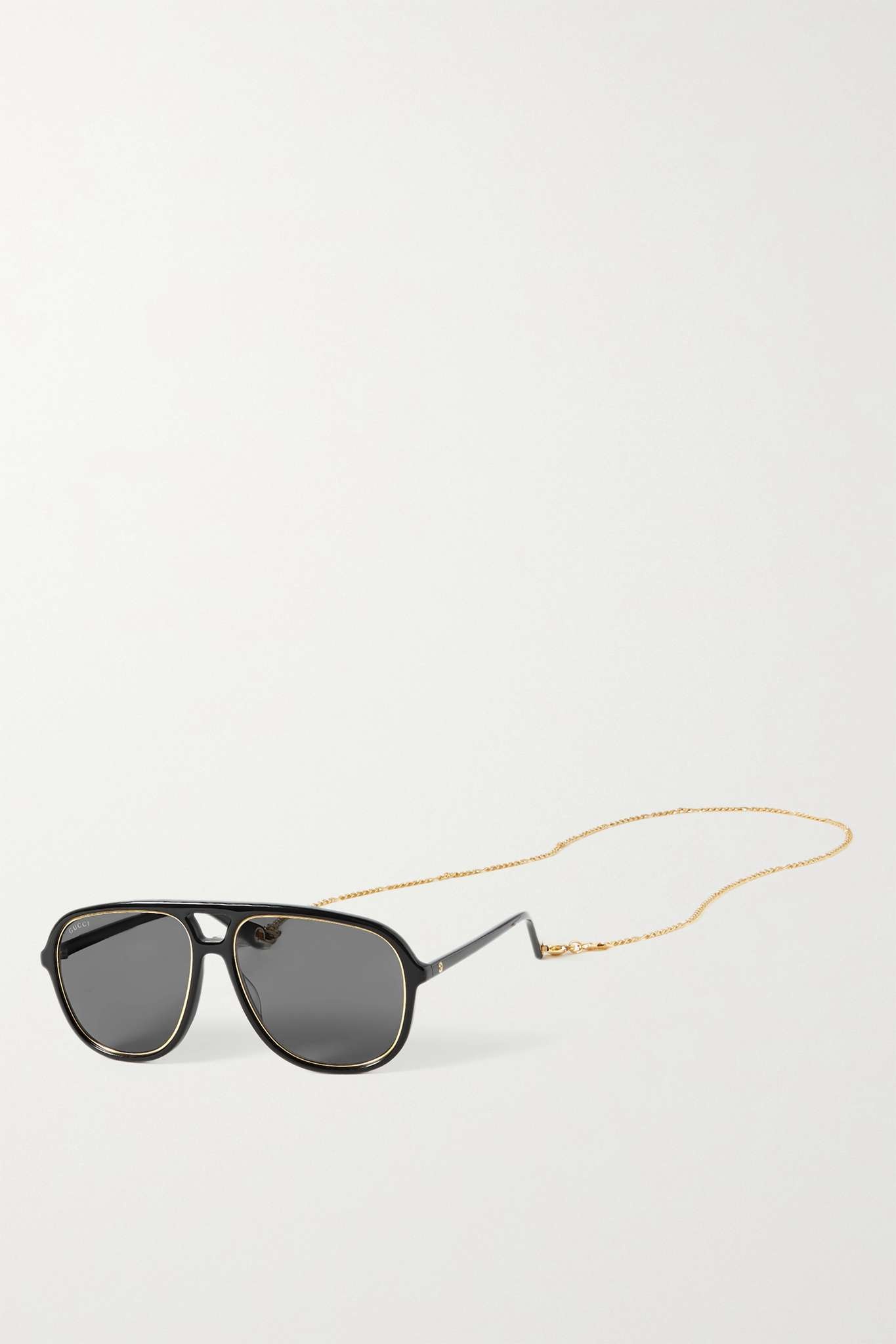 Oversized aviator-style acetate and gold-tone sunglasses - 1