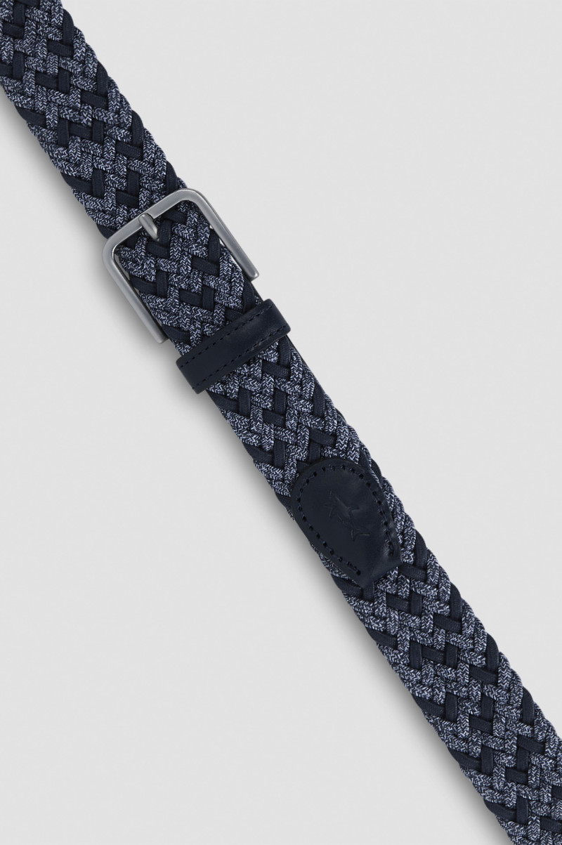 Paul & Shark BRAIDED ELASTIC BELT WITH LEATHER TRIMS outlook