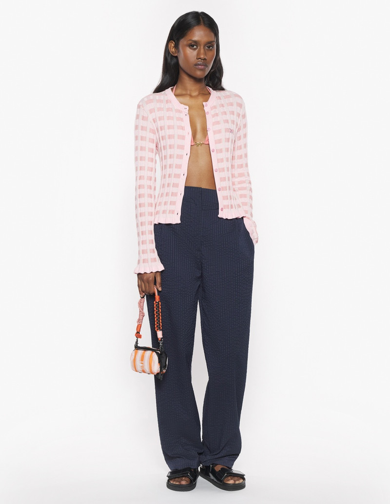 Maison Kitsuné CHECKED RIBBED CARDIGAN outlook