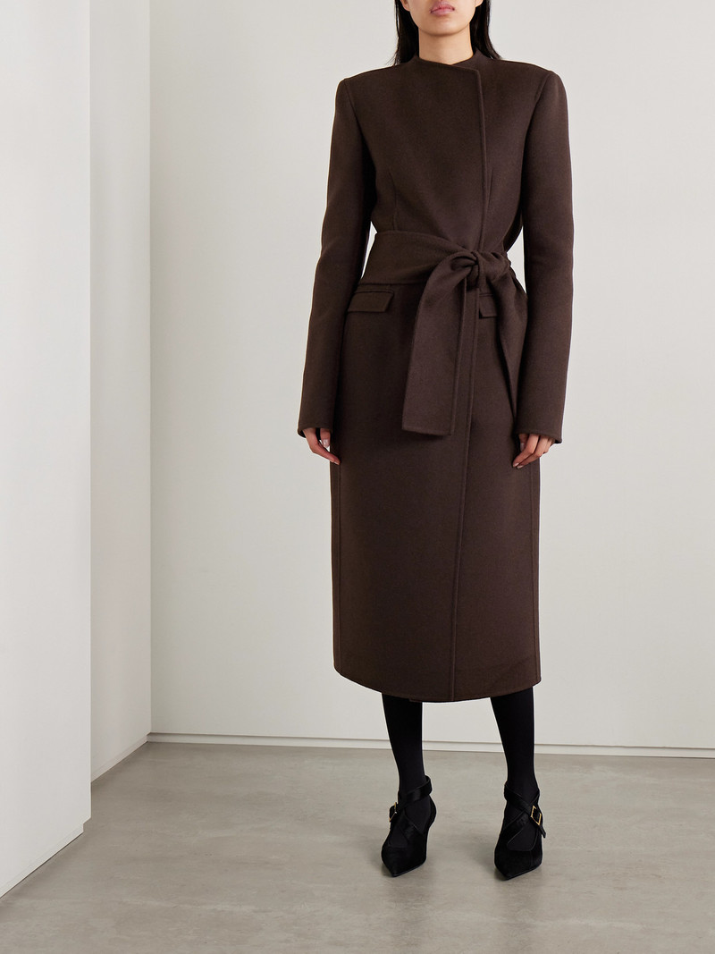 KHAITE Jelson Belted Wool-felt Coat outlook