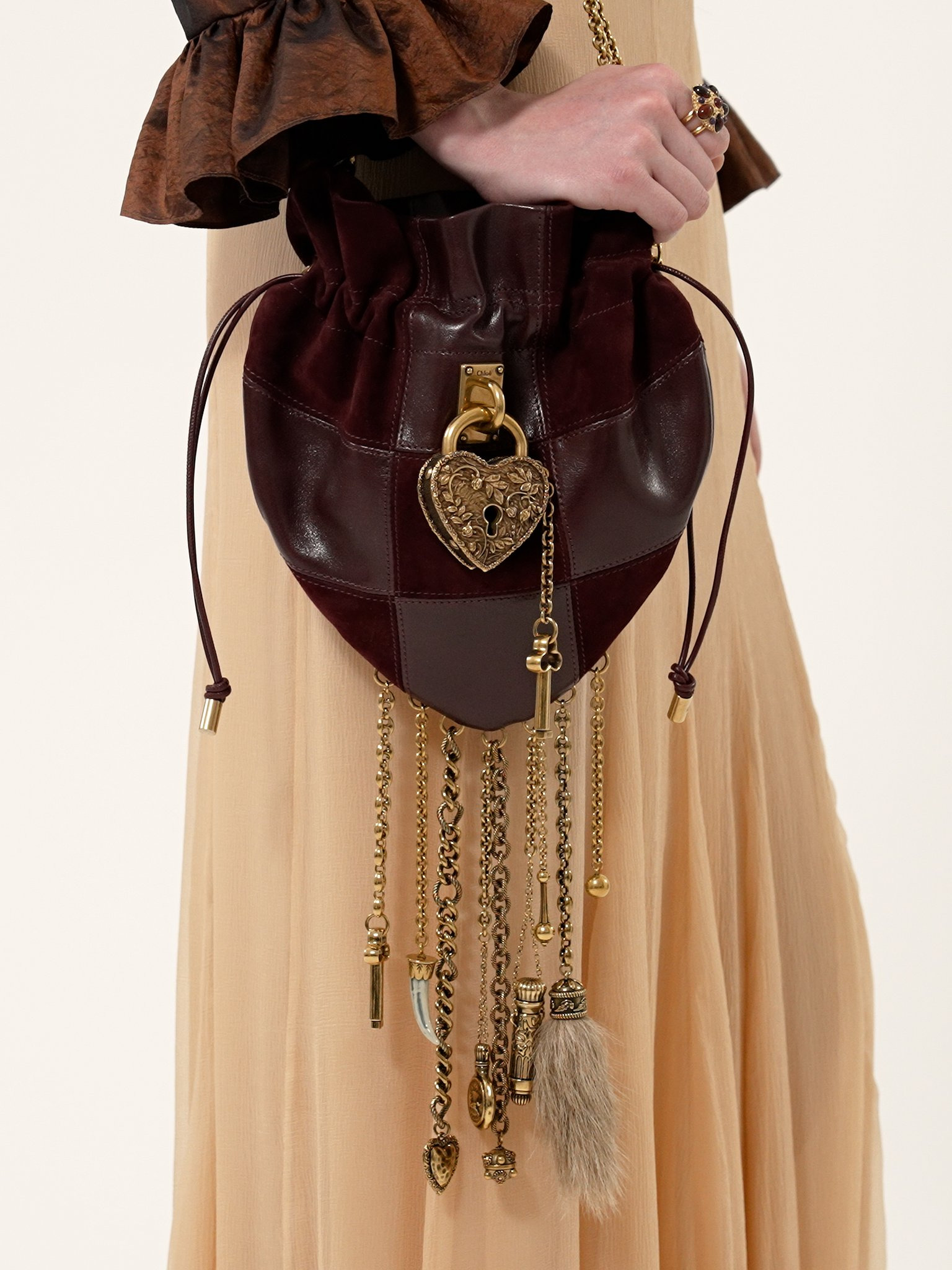 CHÂTEAU TREASURES CROSSBODY BAG IN GRAINED & SUEDE LEATHER - 4