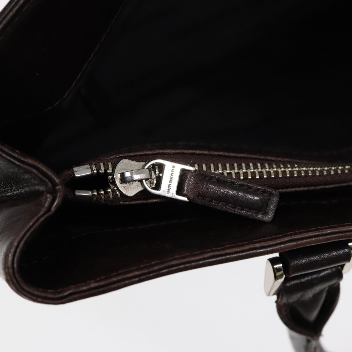 Burberry Nova Check Hand Bag Canvas Beige Silver - 11