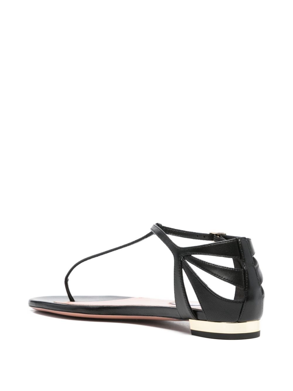 leather fan-cut sandals - 3