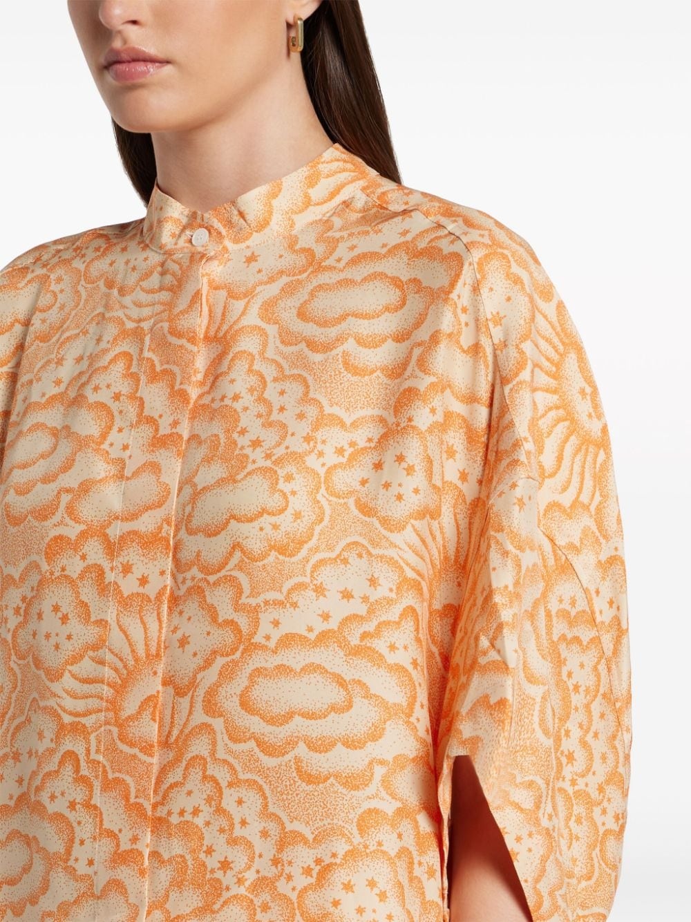 cloud-print tunic shirt - 5