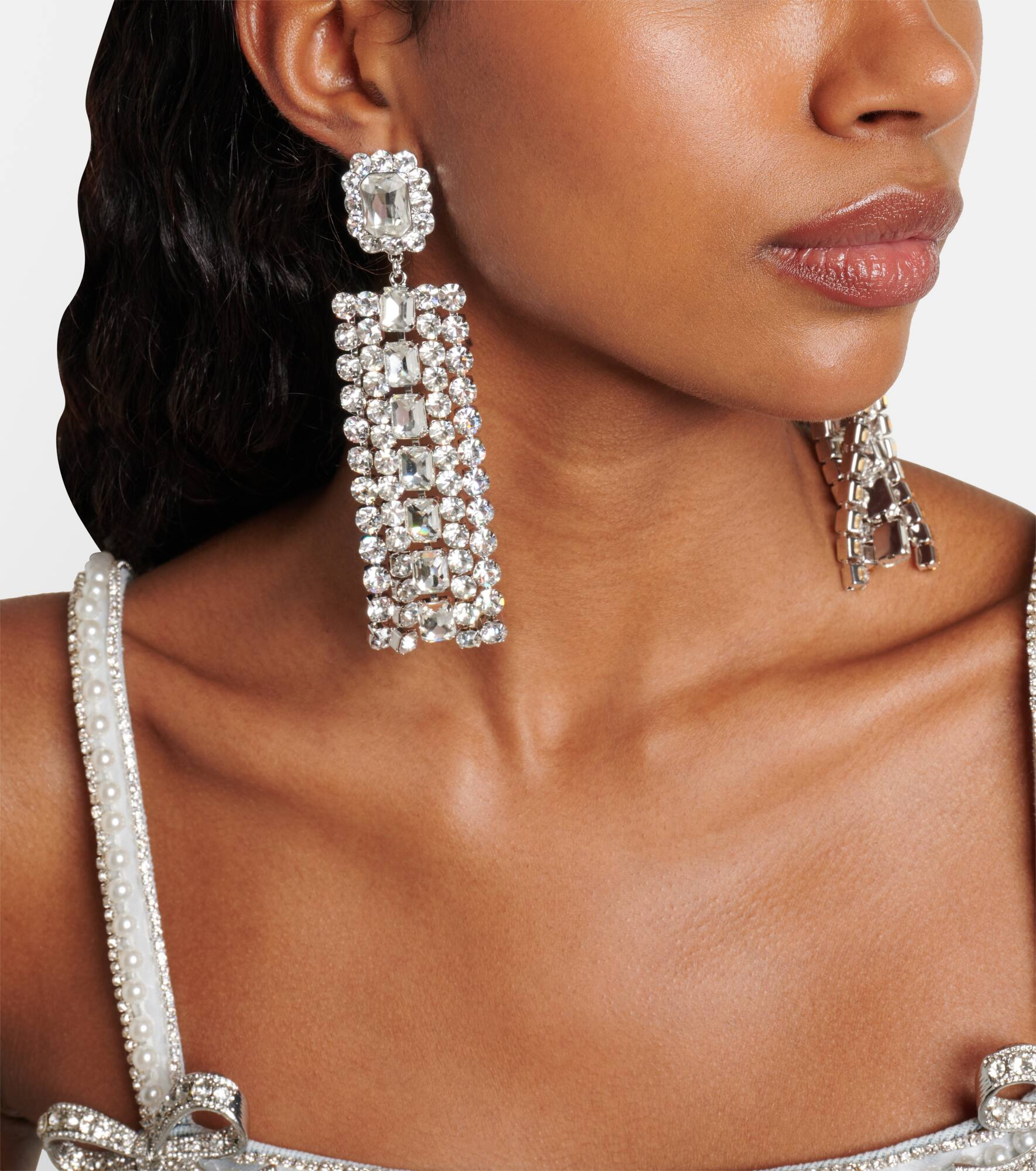 Crystal-embellished drop earrings - 3