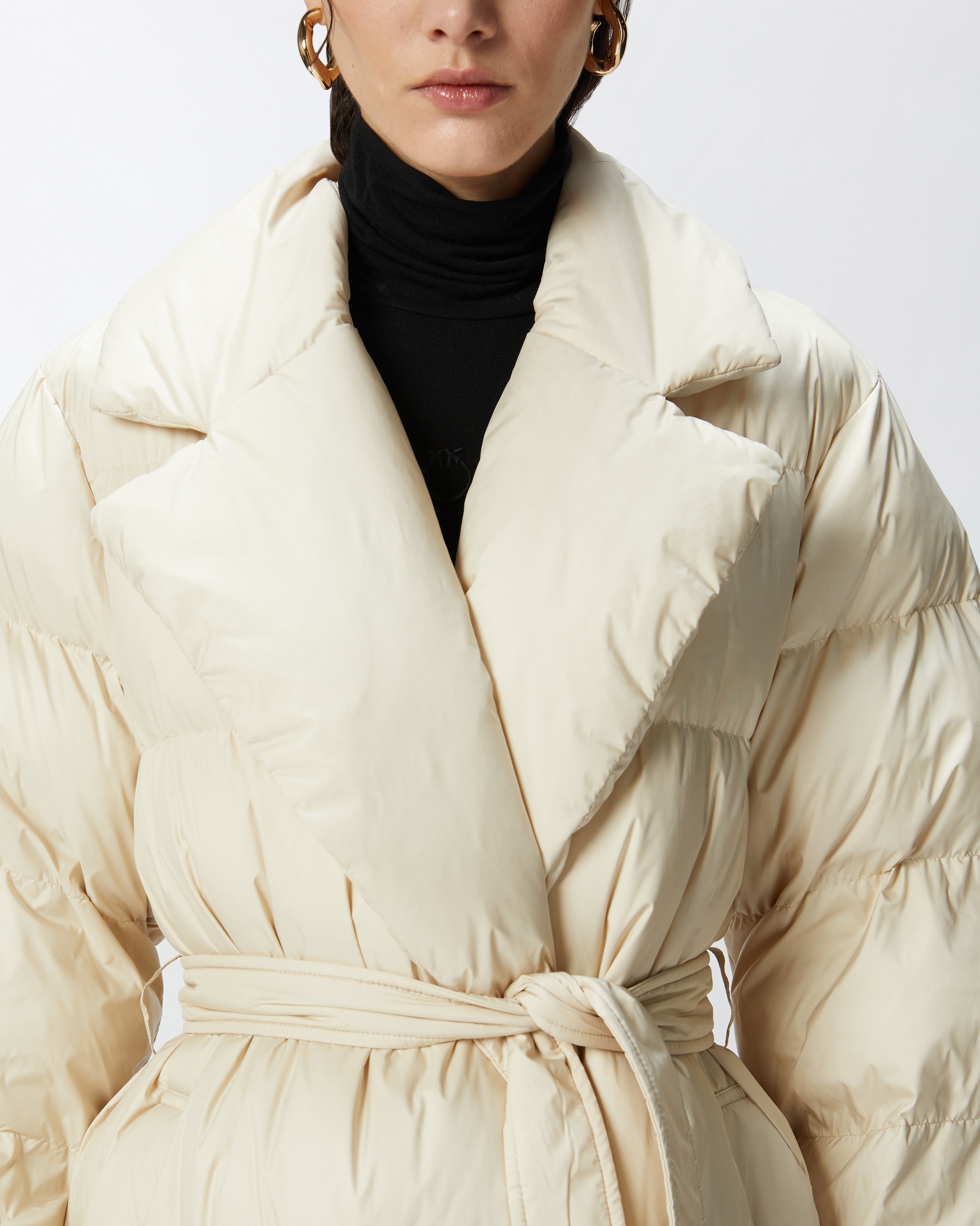 PADDED TRENCH COAT WITH MATCHING BELT - 5