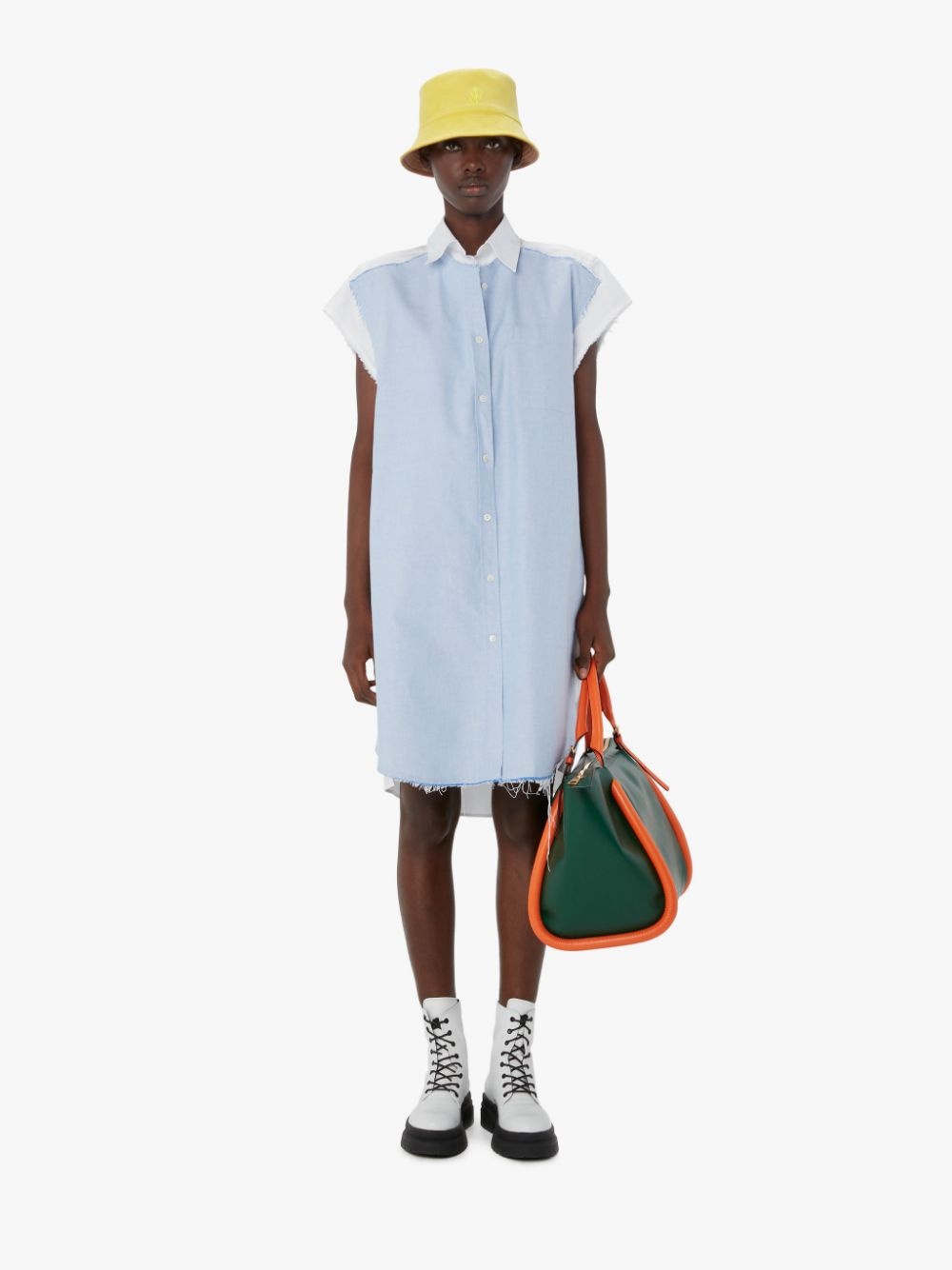 DOUBLE LAYER SLEEVELESS MINI SHIRT DRESS - 2