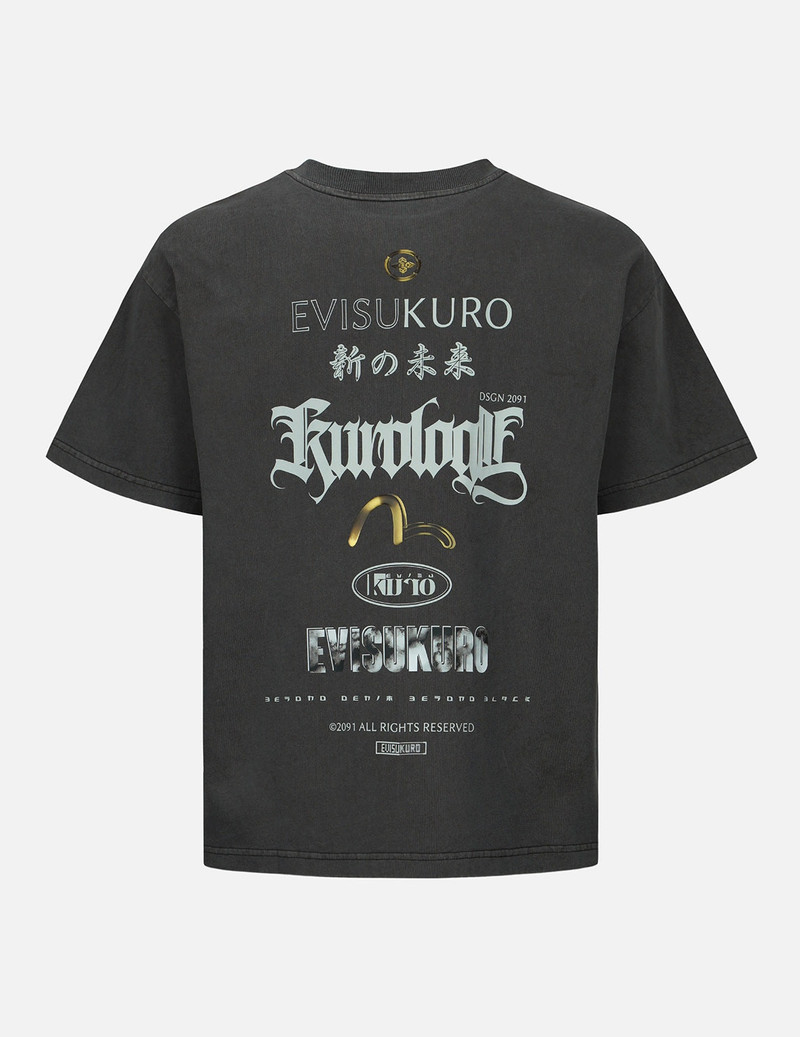 EVISU Mixed Graphic Print Washed T-shirt outlook