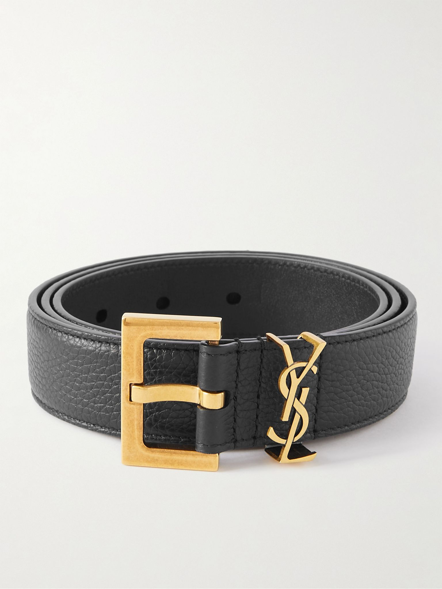 3cm Full-Grain Leather Belt Black - 1