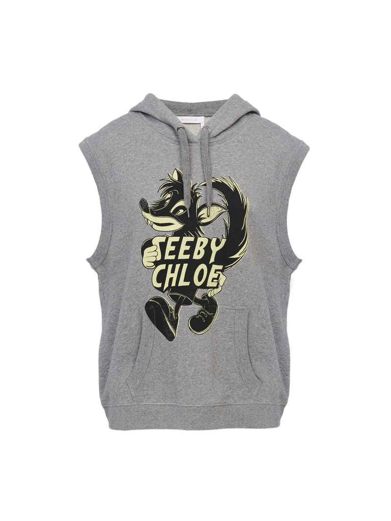 SLEEVELESS HOODED SWEATER 1