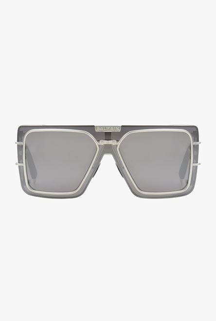 Silver-tone titanium shield-shaped Wonder Boy sunglasses - 1