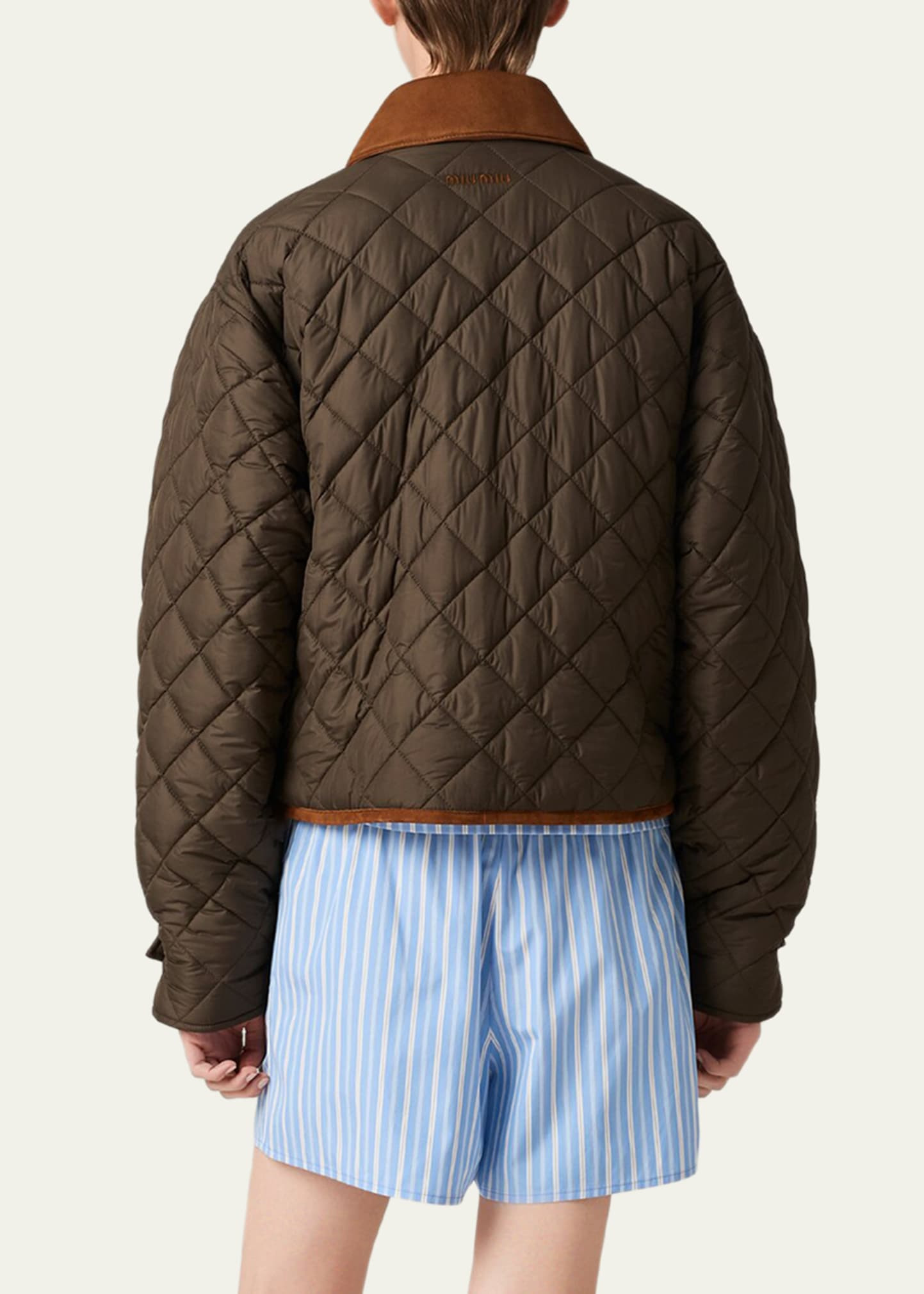 Suede Collar Quilted Barn jacket - 3