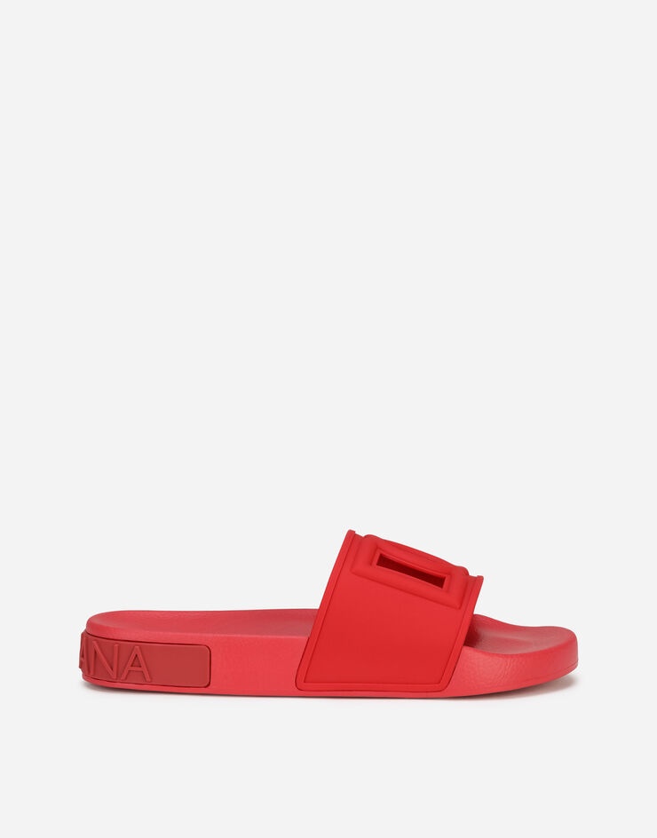 Rubber beachwear sliders with DG Millennials logo - 1