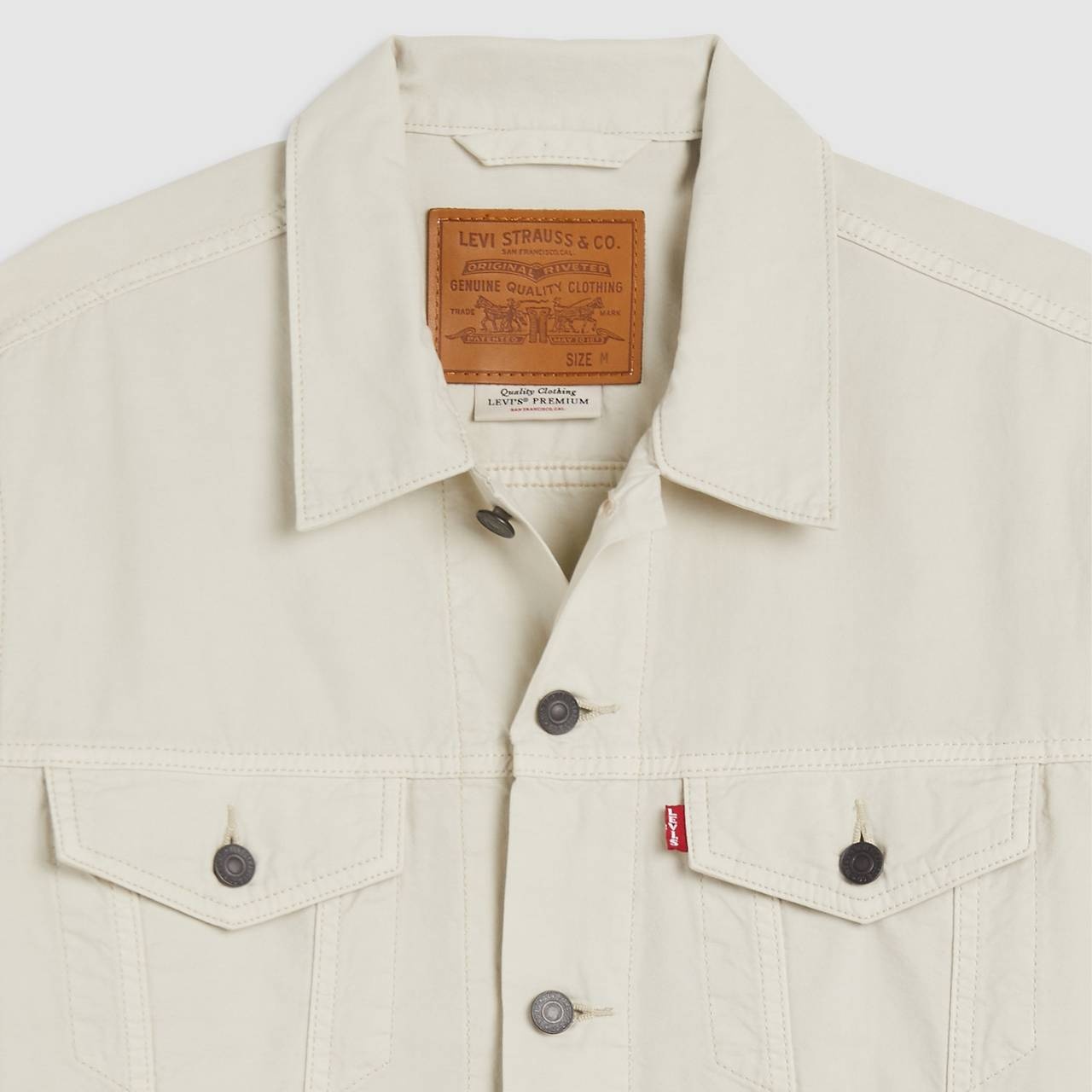 RELAXED FIT LINEN+ DENIM TRUCKER JACKET - 7