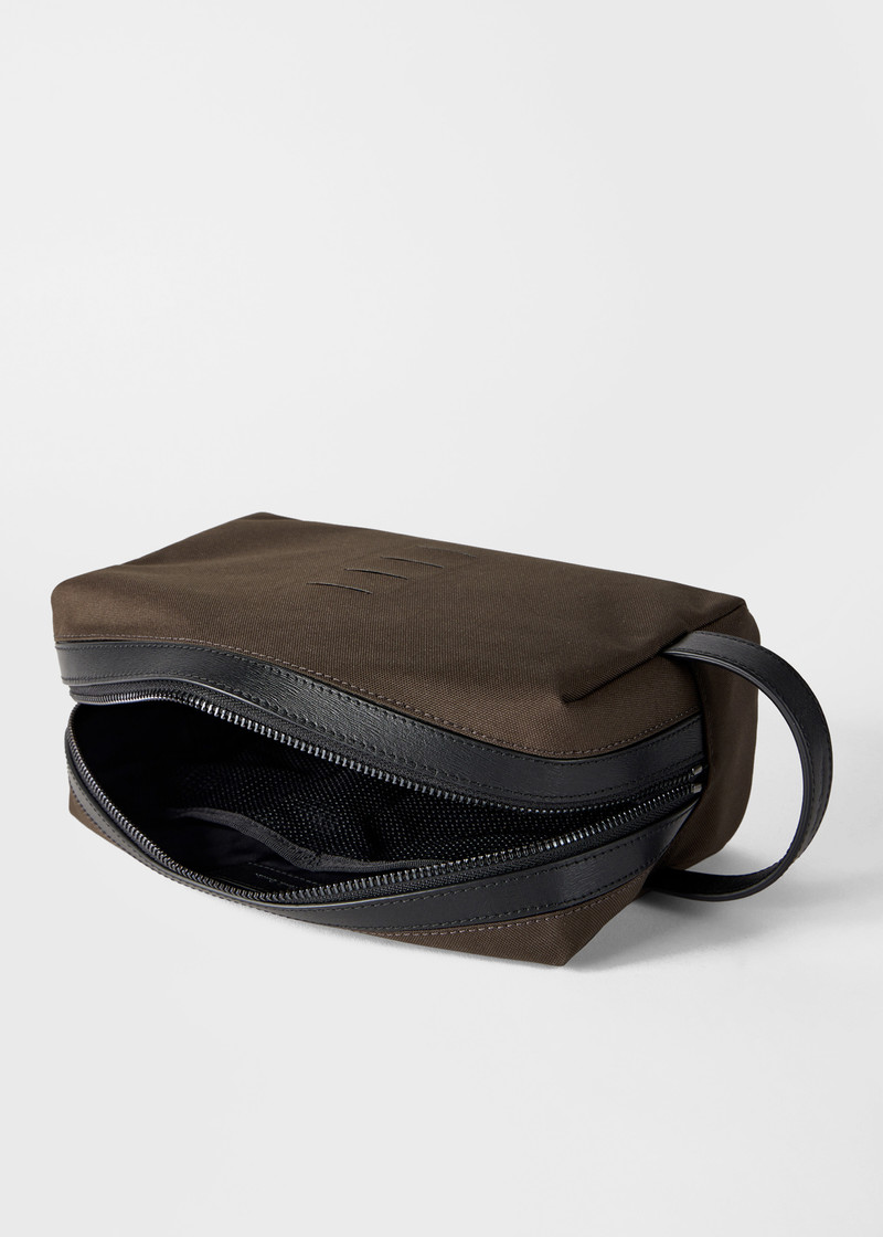 Khaki Cordura® Laser 'Signature Stripe' Wash Bag 6