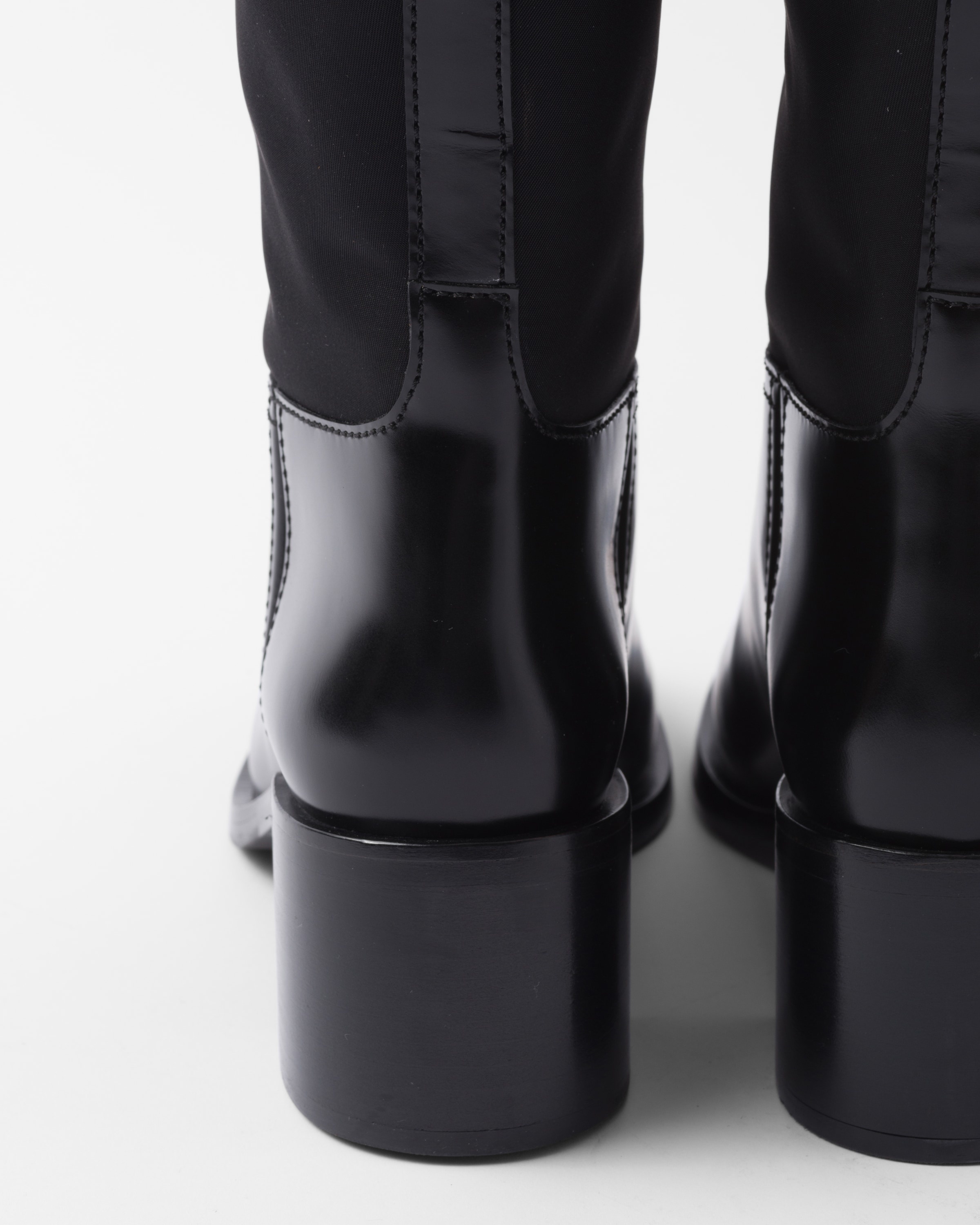 Brushed leather and Re-Nylon boots - 7