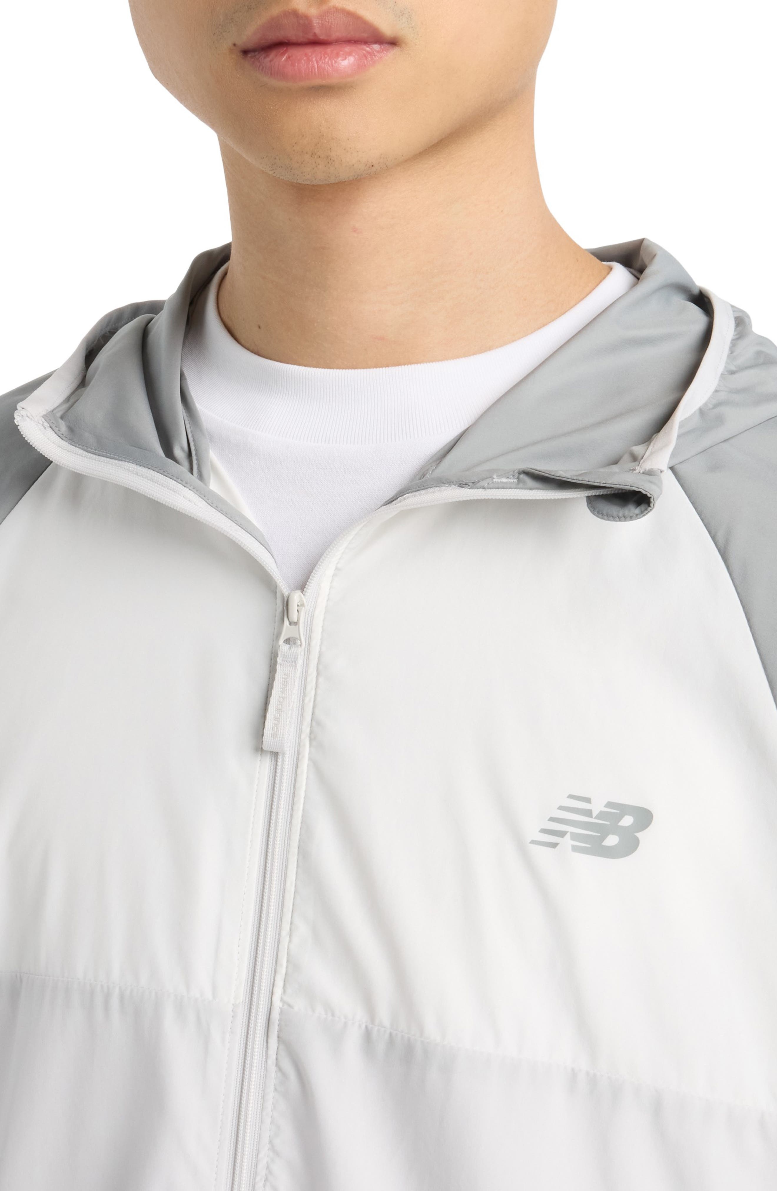 New Balance Athletics Packable Water Resistant Hooded Jacket in Slate Grey at Nordstrom - 4