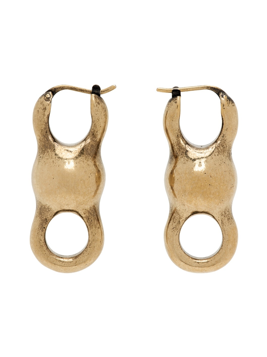 Gold Antiqued Earrings - 1