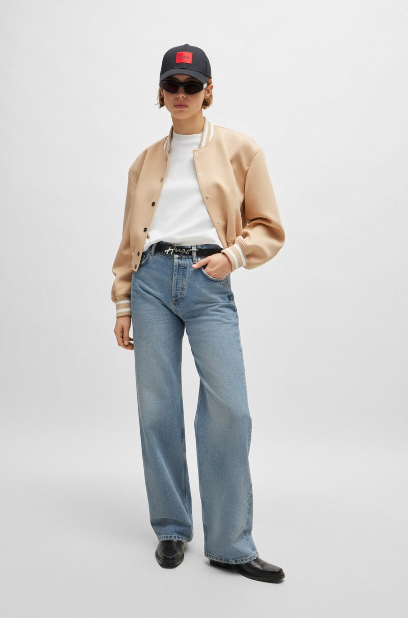 HUGO WIDE-LEG JEANS IN MID-BLUE RIGID DENIM outlook