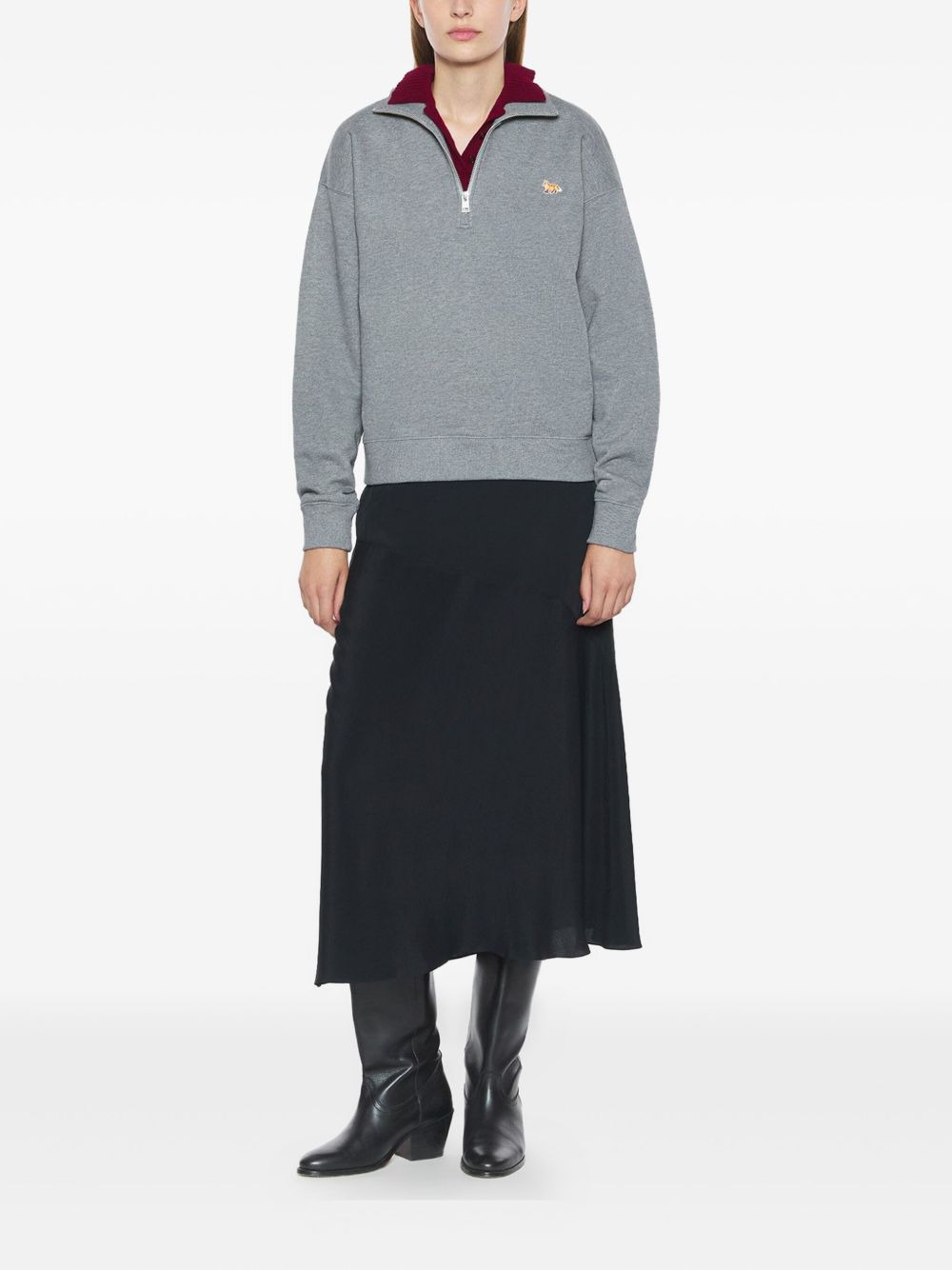 embroidered half-zip sweatshirt - 2