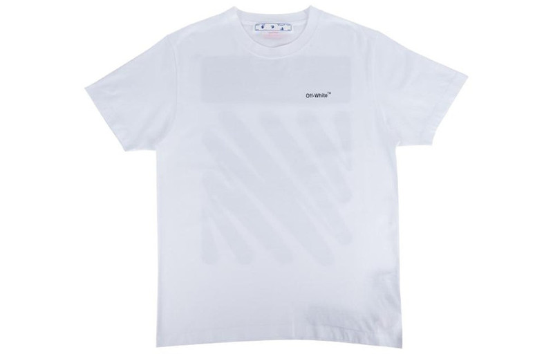Men's Off-White SS22 Solid Color Cotton Zebra Printing Short Sleeve White T-Shirt OMAA027S22JER01001 - 1