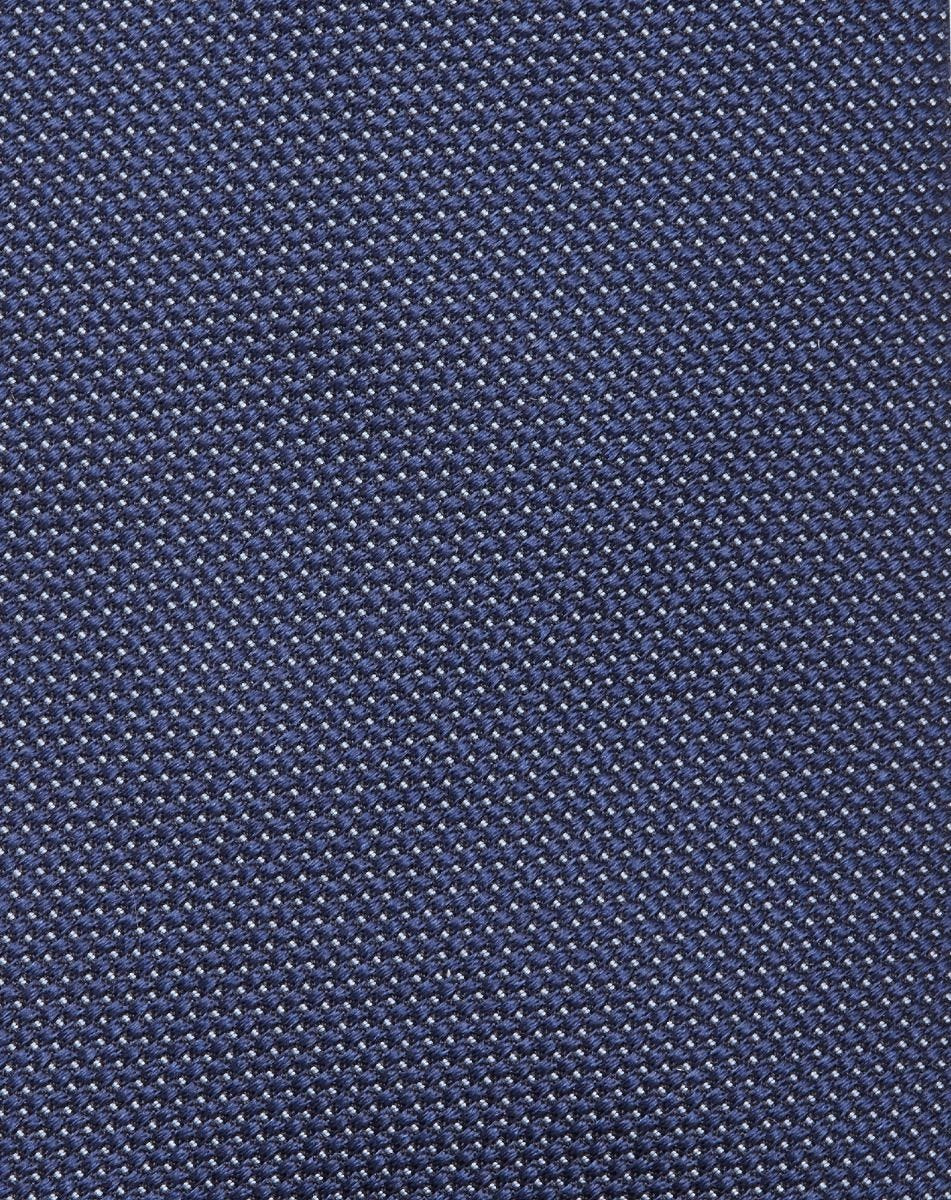 Blue silk tie with jacquard micro pattern - 4