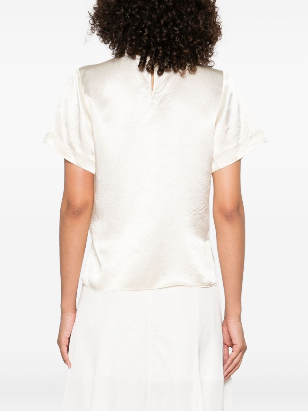 satin short-sleeved blouse - 4
