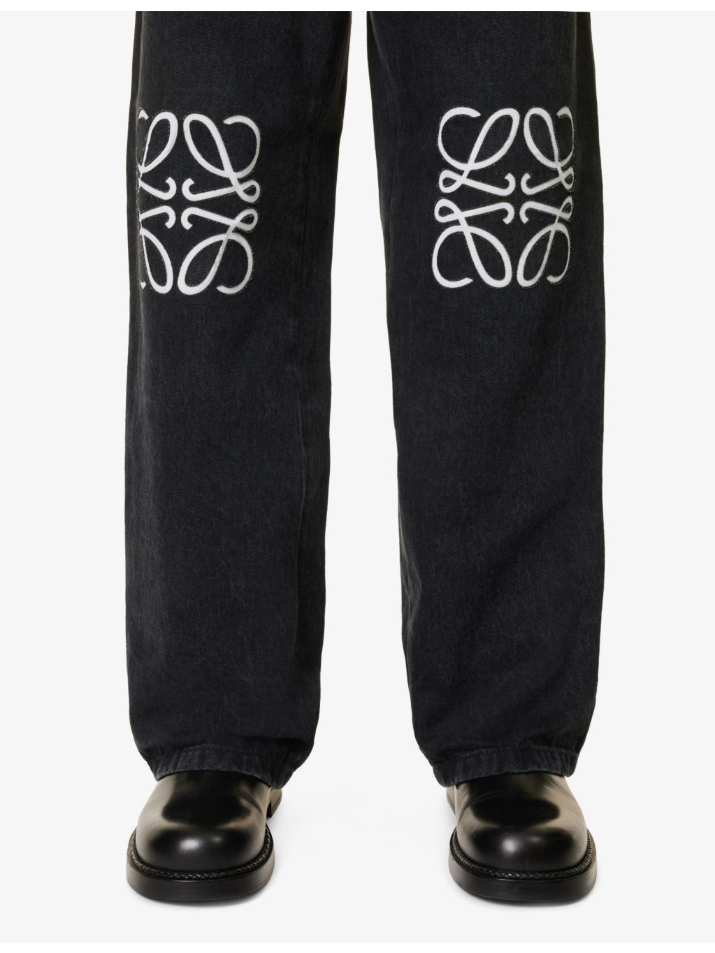 Anagram-embellished straight-leg jeans - 5