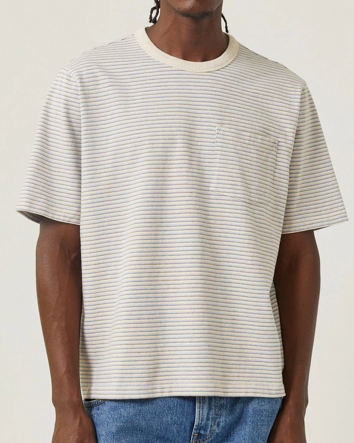 MELANGE STRIPE TEE - 1