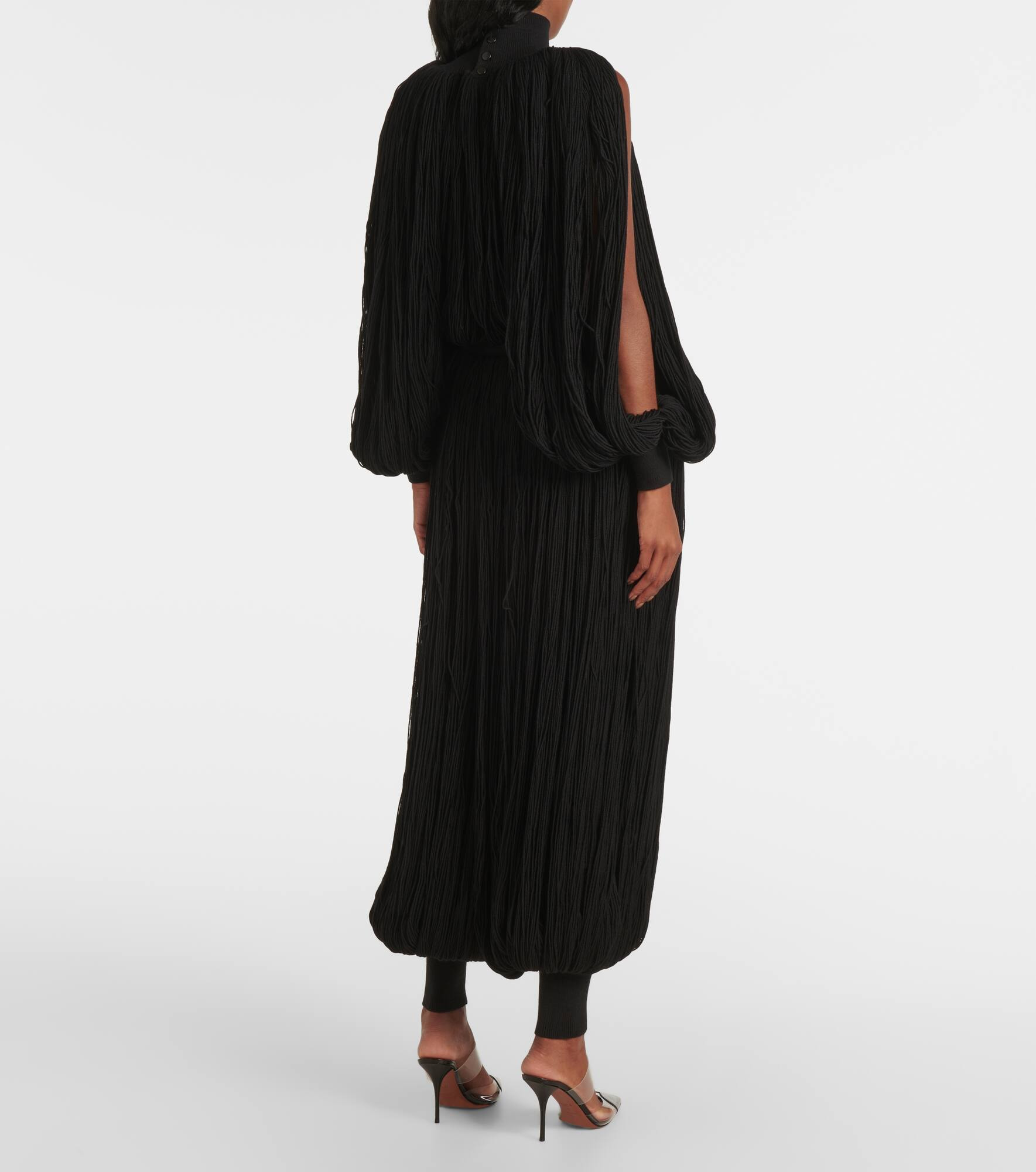 Fringed wool balloon pants - 3