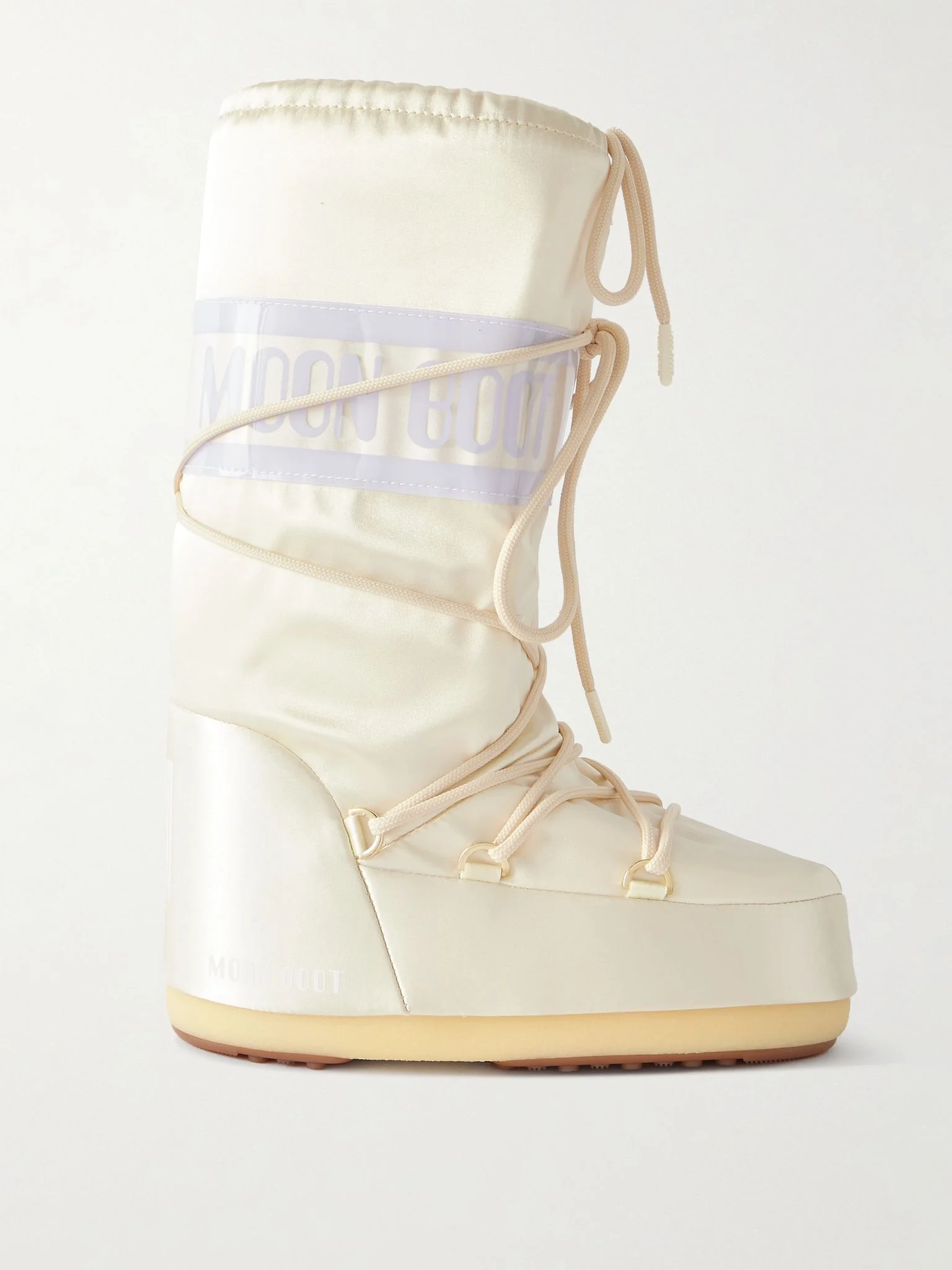 Icon Pearly satin and PVC snow boots Cream - 1