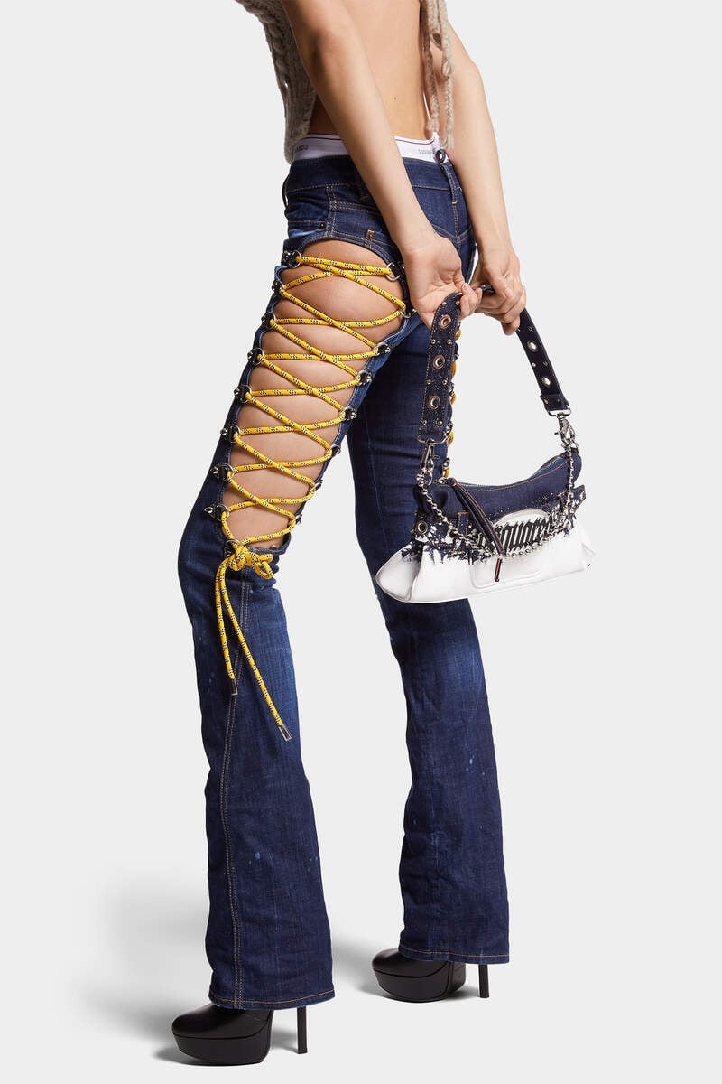 GOTHIC DSQUARED2 DENIM BELT BAG - 6