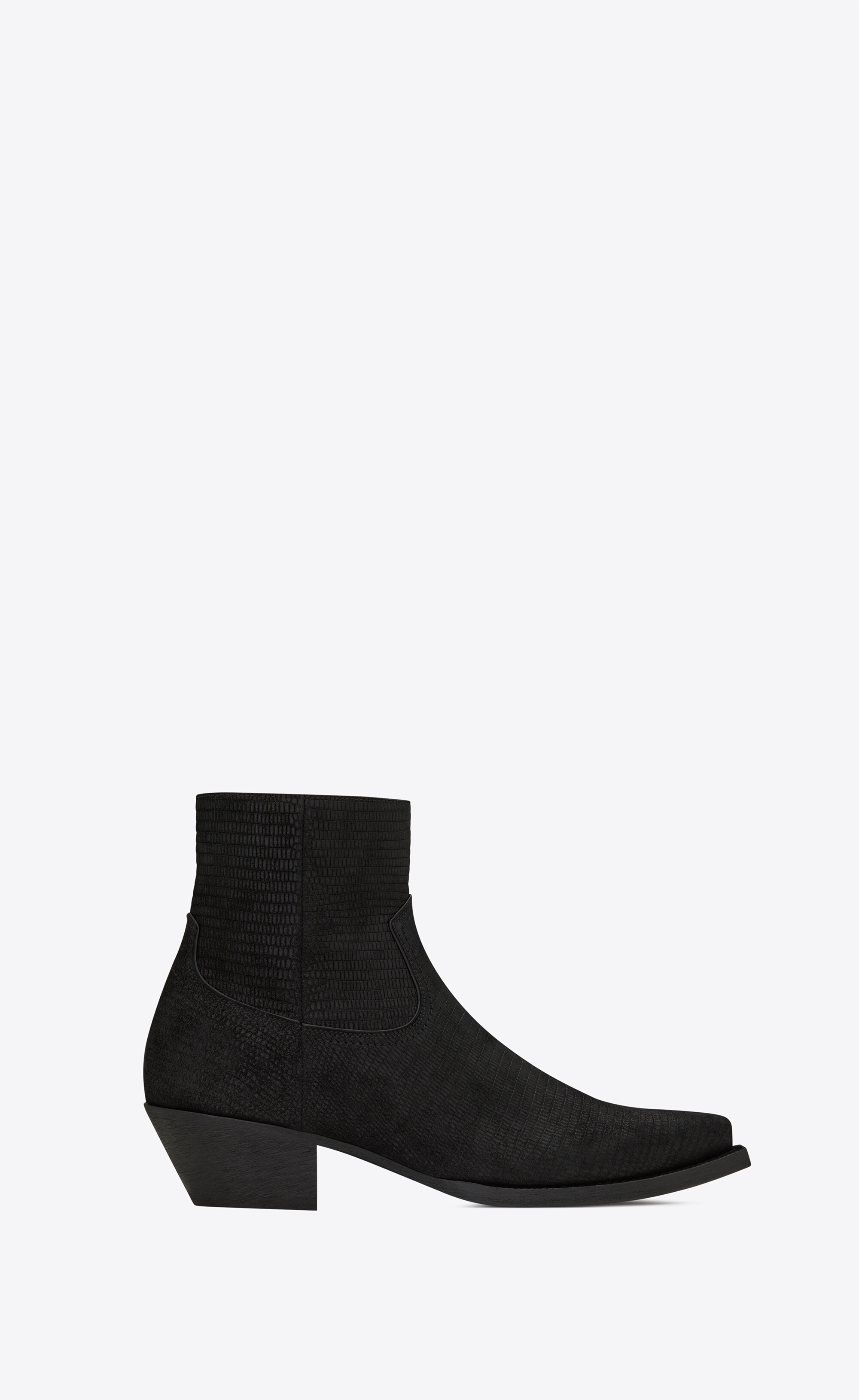 lukas western zipped boots in tejus-embossed suede - 1