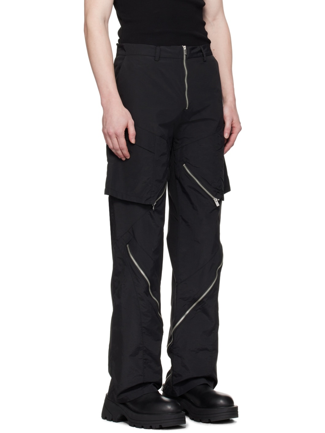 Black Stratum Cargo Pants - 2