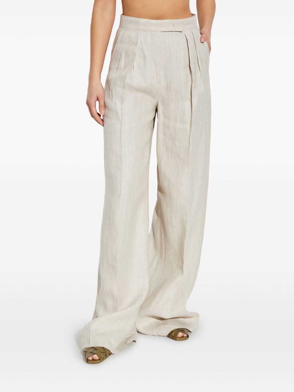 Rauche pleated wide-leg trousers - 3