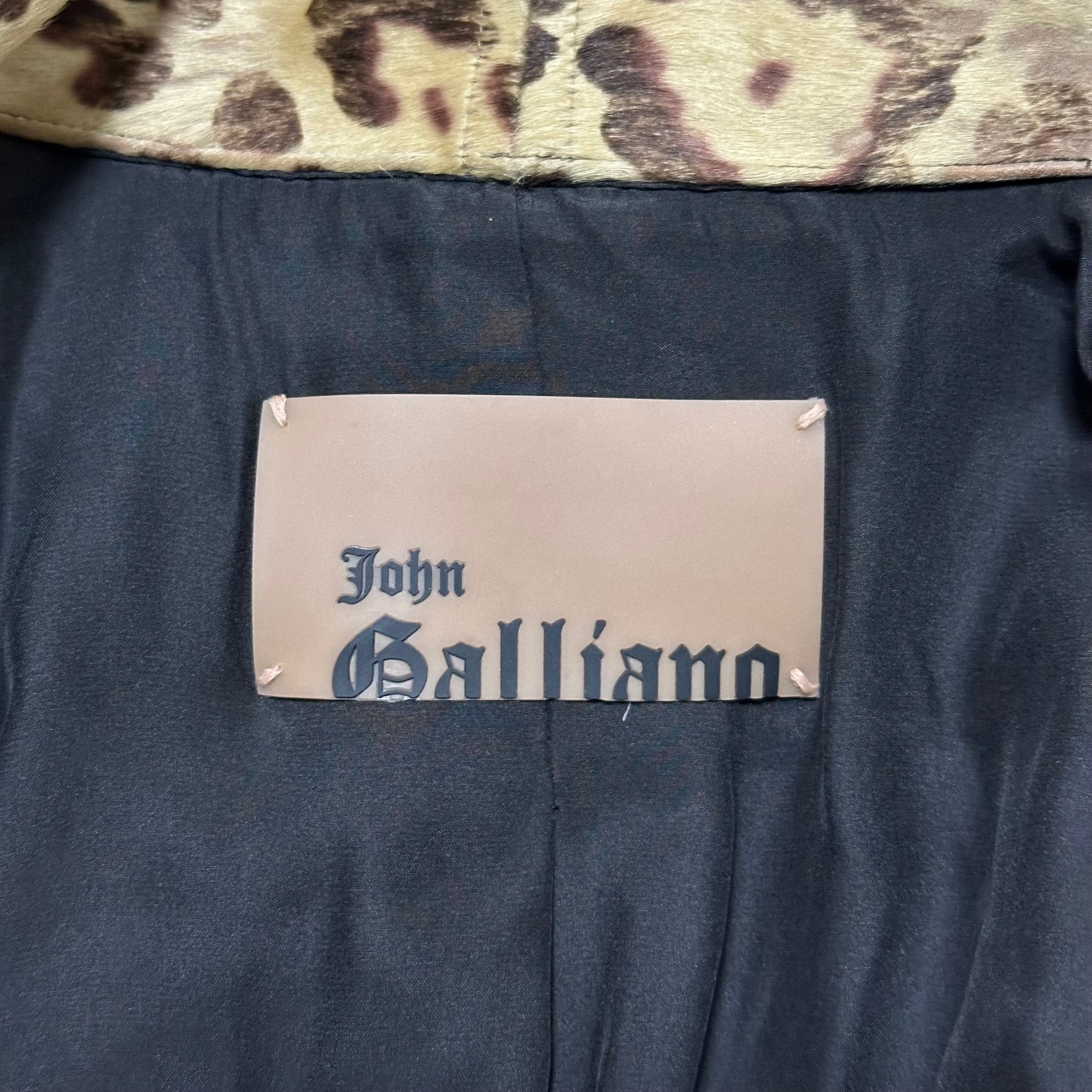 JOHN GALLIANO Fall Winter 2002 Leopard Printed Fur Collar Fringed Blazer - 5