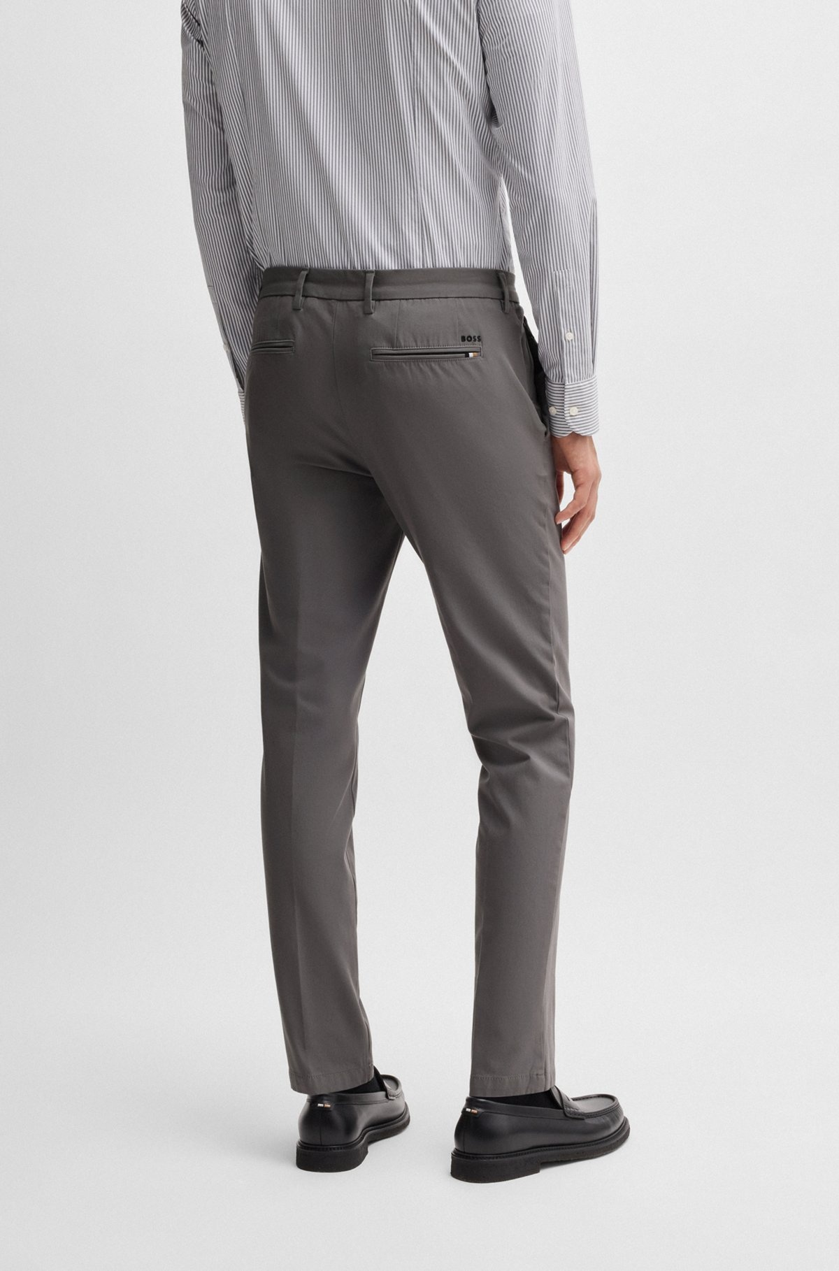 SLIM-FIT TROUSERS IN STRETCH COTTON - 4
