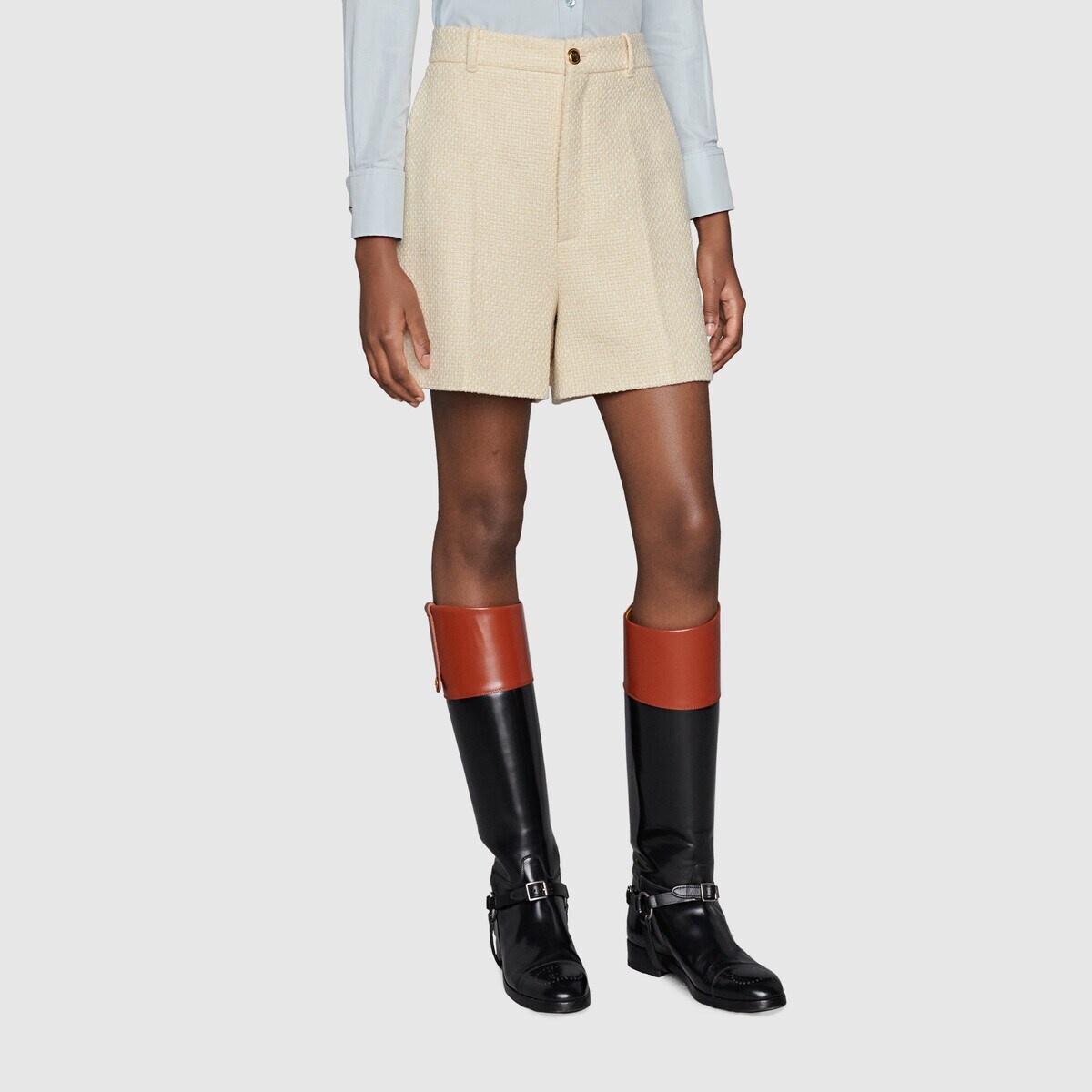 Cotton viscose tweed shorts - 3