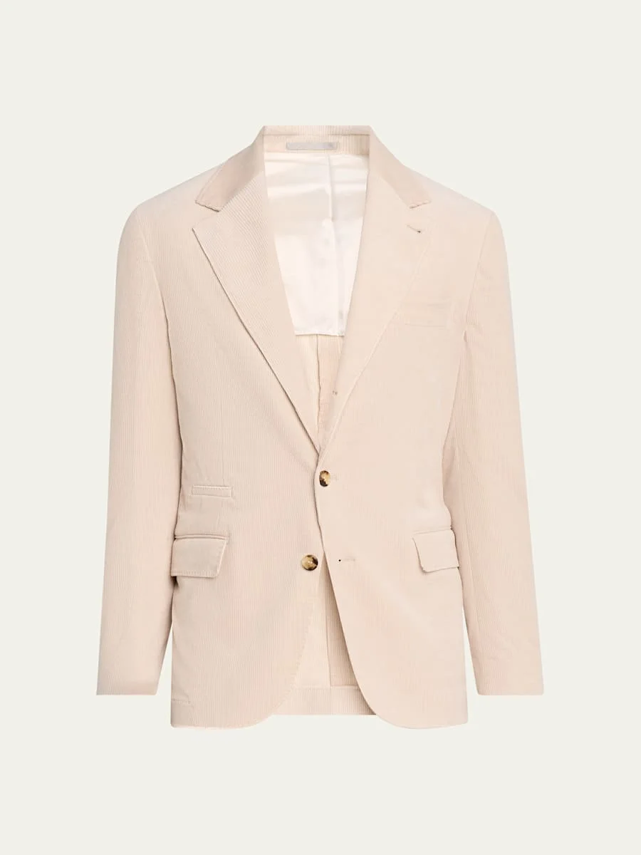 Men's Carded Wool Single-Breasted Sport Coat - 1