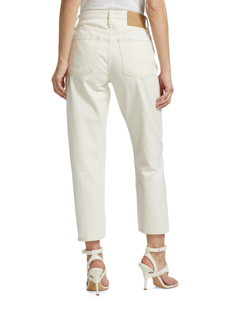 Women's Alissa High-Waisted Cropped Barrel-Leg Jeans - Ecru 5