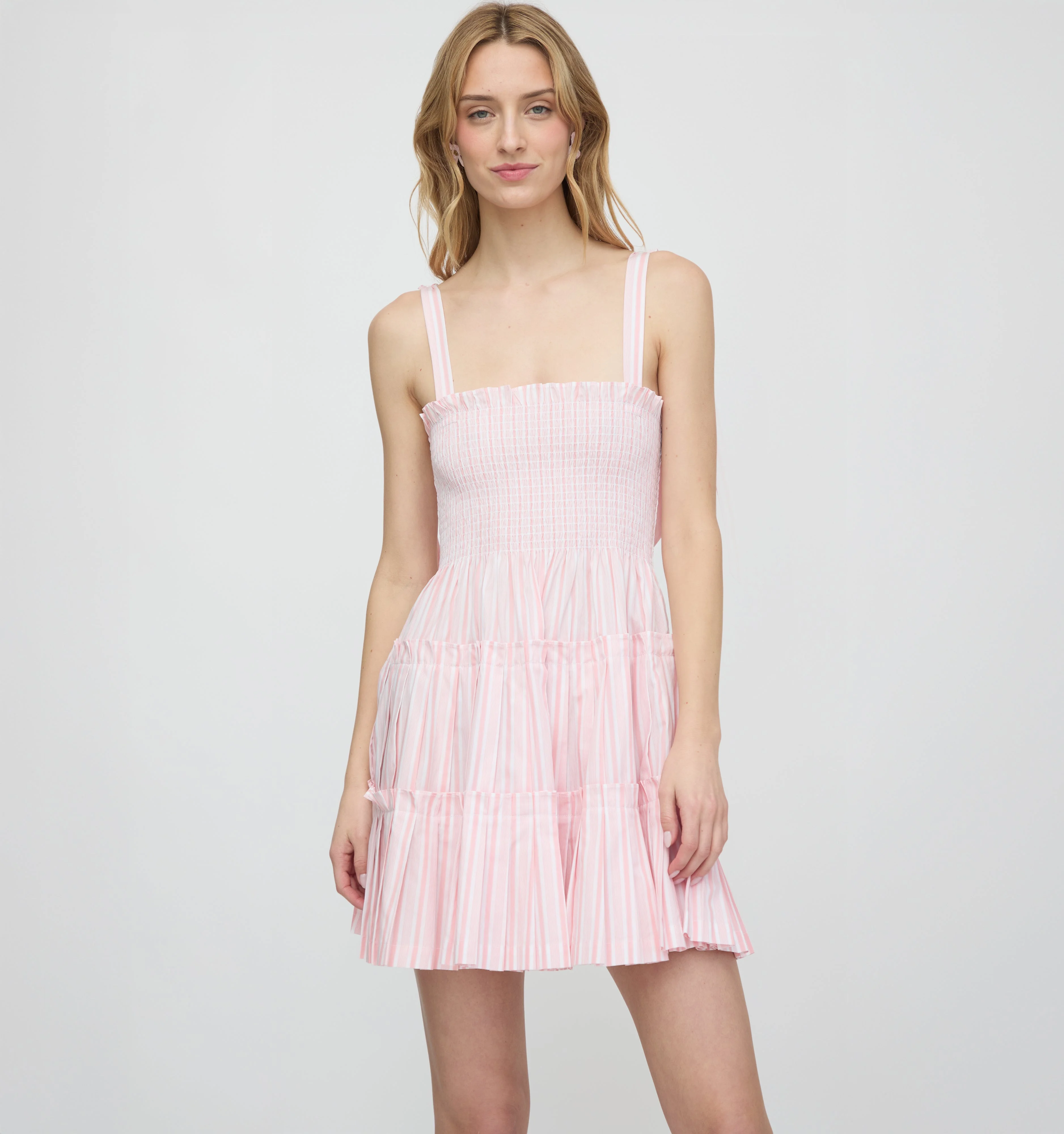 The Ribbon Charlotte Nap Dress - Pink Variegated Stripe - 1