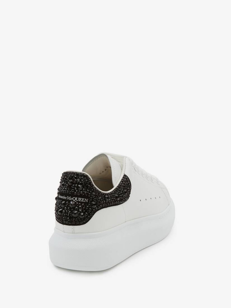 Alexander McQueen Women's Oversized Sneaker in White/jet Black outlook