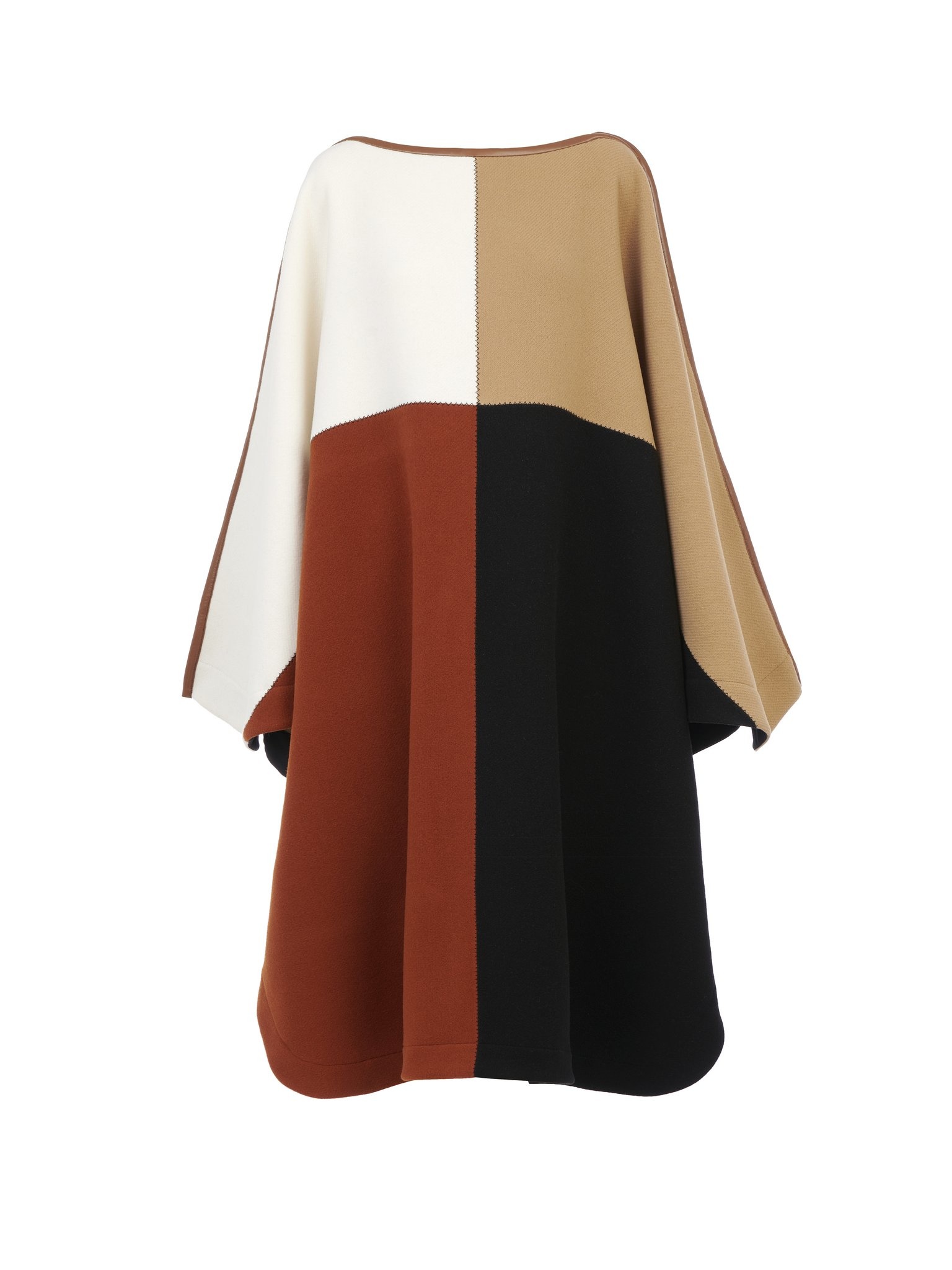 COLOR-BLOCK PONCHO - 1