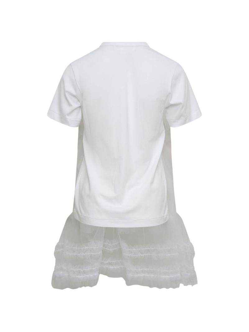 Comme des Garçons GIRL tulle-overlay ruffled T-shirt outlook